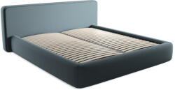 Makamii Kék kárpitozott ágyneműtartós franciaágy ágyráccsal 180x200 cm Kiana - Makamii