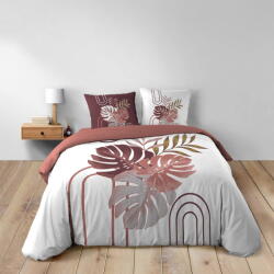 douceur d'intérieur Fehér-rózsaszín kétszemélyes-hosszabbított pamut ágyneműhuzat 240x220 cm Astria - douceur d'intérieur