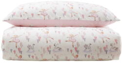 Belle & Boo Fehér-rózsaszín egyszemélyes pamut gyerek ágyneműhuzat 135x200 cm Ballerina - Belle & Boo