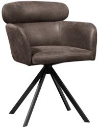 WOOOD Sötétbarna kárpitozott karfás étkezőfotel Fenne - WOOOD