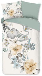 Good Morning Zöld-krémszínű egyszemélyes-hosszabbított pamut ágyneműhuzat 140x220 cm Celina - Good Morning