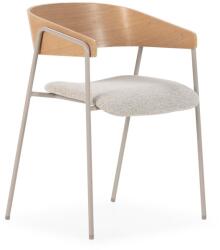 MOME Világosszürke-natúr színű kárpitozott karfás étkezőfotel szett 2 db-os Cora - MOME