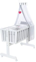 Roba Fehér gurulós baldachinos bölcső 40x90 cm Adam & Eule - Roba