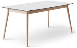 Hammel Furniture Fehér-natúr színű bővíthető étkezőasztal fehér asztallappal 100x210 cm Meza - Hammel Furniture