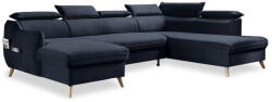 Miuform Sötétkék bársony kinyitható sarokkanapé (jobb oldali-"U" alakú) Sweet Harmony - Miuform