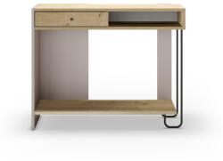 Marckeric Konzolasztal tölgyfa dekoros asztallappal 35x100 cm Saturne - Marckeric