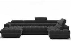 Eltap Sötétszürke buklé kinyitható sarokkanapé (jobb oldali-U alakú) Feraria - ELTAP