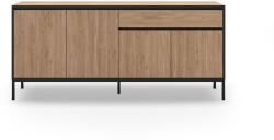 Marckeric Natúr színű alacsony komód tölgyfa dekorral 180x80 cm Lorenza - Marckeric