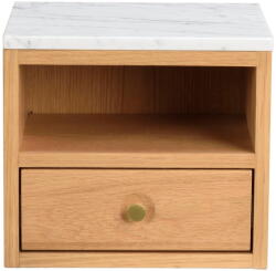 Rowico Natúr színű éjjeliszekrény márvány dekoros asztallappal Whitmore - Rowico