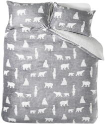 Catherine Lansfield Szürke kétszemélyes sherpa ágyneműhuzat 200x200 cm Cosy Polar Bear - Catherine Lansfield