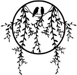 Wallity Fém fali dekoráció 45x44 cm Lovebirds - Wallity