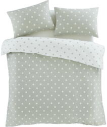 Catherine Lansfield Fehér-zöld kétszemélyes-hosszabbított flanel ágyneműhuzat 230x220 cm Polka Dot - Catherine Lansfield