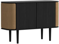 UMAGE Fekete-barna alacsony komód tölgyfa dekorral 109x75 cm Treasures - UMAGE
