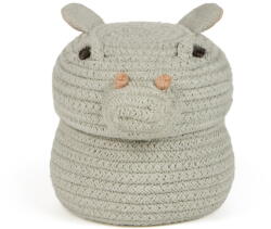 Lorena Canals Világosszürke textil játéktároló kosár ø 15x15 cm Mini Henry the Hippo - Lorena Canals