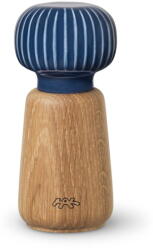 Kähler Design Hammershoi tölgyfa fűszerörlő, sötétkék porcelán részletekkel, magasság 13 cm - Kähler Design