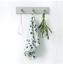 Linen Tales Eucalyptus fehér-zöld len konyharuha, 65 x 45 cm - Linen Tales