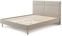 Bobochic Bézs kárpitozott franciaágy ágyráccsal 160x200 cm Elyna - Bobochic Paris - bonami - 180 951 Ft