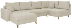 Ropez Krémszínű kordbársony sarokkanapé (bal oldali-U alakú) Ariella - Ropez