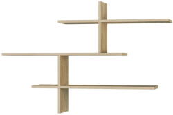 ASIR GROUP Natúr színű többszintes fali polc tölgyfa dekorral 123 cm Leo - Kalune Design