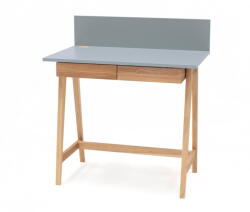 Ragaba Luka szürke íróasztal kőrisfa lábakkal, hossz 85 cm - Ragaba