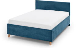 meise.möbel Kék kárpitozott ágyneműtartós gyerekágy ágyráccsal 140x200 cm Cool - Meise Möbel