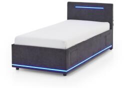 meise.möbel Sötétszürke kárpitozott ágyneműtartós gyerekágy ágyráccsal 90x200 cm Circle - Meise Möbel