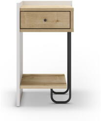 Marckeric Fehér-natúr színű éjjeliszekrény tölgyfa dekorral Mercure - Marckeric