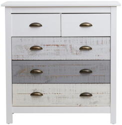 Marckeric Romantica fehér-szürke 4 fiókos komód, 79 x 80 cm - Marckeric