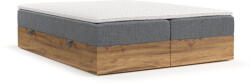 Maison de Reve Szürke-natúr színű ágyneműtartós boxspring ágy 180x200 cm Faro - Maison de Rêve