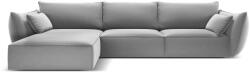 Mazzini Sofas Világosszürke bársony sarokkanapé (bal oldali-heverő résszel) Vanda - Mazzini Sofas - bonami - 703 192 Ft