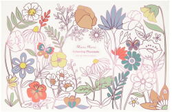 Meri Meri Papír tányéralátét szett 8 db-os 28x42.5 cm Butterflies & Flowers - Meri Meri