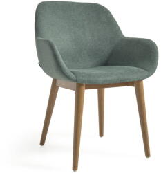 Kave Home Zöld kárpitozott karfás étkezőfotel Konna - Kave Home