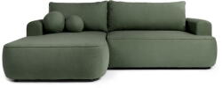 Bonami Selection Zöld buklé kinyitható sarokkanapé (bal oldali) Quinoa - Bonami Selection