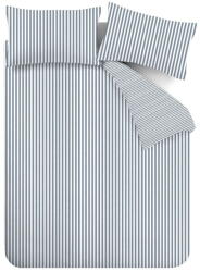 Catherine Lansfield Kék kétszemélyes flanel ágyneműhuzat 200x200 cm Stripe - Catherine Lansfield