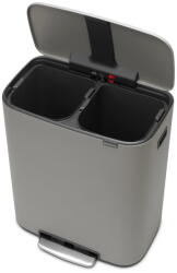 Brabantia Világosszürke acél szelektív pedálos szemetes 60 l Bo - Brabantia