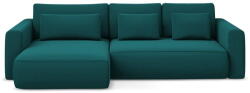 Makamii Türkiz bársony kinyitható-tárolóhelyes sarokkanapé (bal oldali-heverő résszel) Kapua - Makamii - bonami - 565 240 Ft
