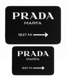 Mila Home Fekete bársony fürdőszobai kilépő szett 2 db-os 60x100 cm Prada - Mila Home