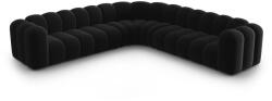 Micadoni Antracitszürke bársony moduláris sarokkanapé Lupine - Micadoni