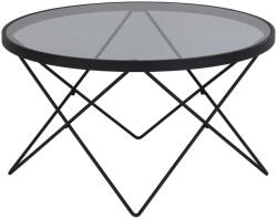 Actona Fekete dohányzóasztal üveg asztallappal ø 80 cm Cuxton - Actona