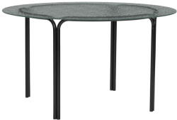 Hübsch Fekete kerek dohányzóasztal üveg asztallappal ø 80 cm Orbit - Hübsch