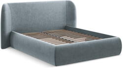 Makamii Világoskék kárpitozott ágyneműtartós franciaágy ágyráccsal 140x200 cm Hauke - Makamii