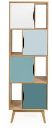 Woodman Avon könyvszekrény türkizkék ajtókkal - Woodman