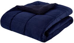 Catherine Lansfield Sötétkék mikroplüss steppelt ágytakaró franciaágyra 200x220 cm Cosy Cord - Catherine Lansfield