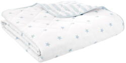 Bianca Fehér-kék pamut steppelt gyerek ágytakaró 135x190 cm Mini Star & Stripes - Bianca