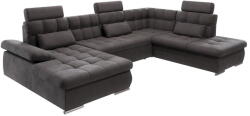 Ropez Antracitszürke kinyitható tárolóhelyes sarokkanapé (jobb oldali-U alakú) Merkur - Ropez