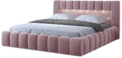 Eltap Rózsaszín kárpitozott ágyneműtartós franciaágy ágyráccsal 160x200 cm Lamica - ELTAP