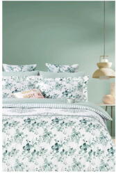 Mila Home Fehér-zöld kétszemélyes hosszabbított négyrészes renforcé pamut ágyneműhuzat lepedővel 200x220 cm - Mila Home