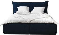 Bobochic Sötétkék kárpitozott franciaágy tárolóhellyel ágyráccsal 160x200 cm Jade - Bobochic Paris