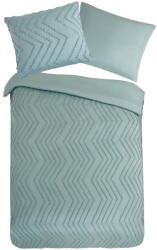 Good Morning Világoszöld egyszemélyes hosszabbított mikroszálas ágyneműhuzat 140x220 cm Pure Zigzag - Good Morning