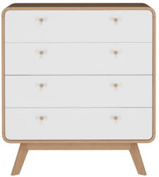 Støraa Fehér-natúr színű magas komód tölgyfa dekorral 80x88 cm Caitlin - Støraa